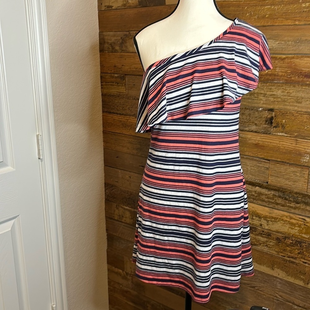 Off the shoulder adorable multi colored dress